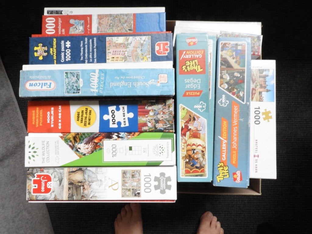 10 puzzels 1000 stukjes, Ophalen, 500 t/m 1500 stukjes, Gebruikt