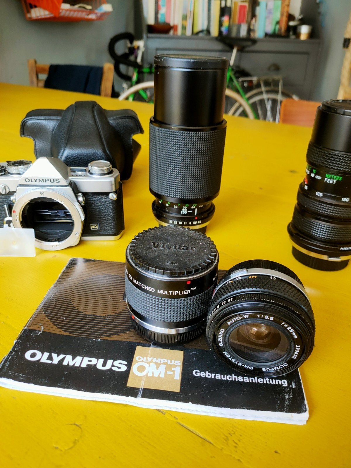Olympus om1 met 3 lenzen, Ophalen of Verzenden, Spiegelreflex, Olympus