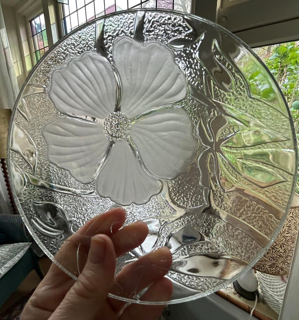 KIG Indonesia gebaksbordjes glas set van 12, Antiek en Kunst, Ophalen of Verzenden