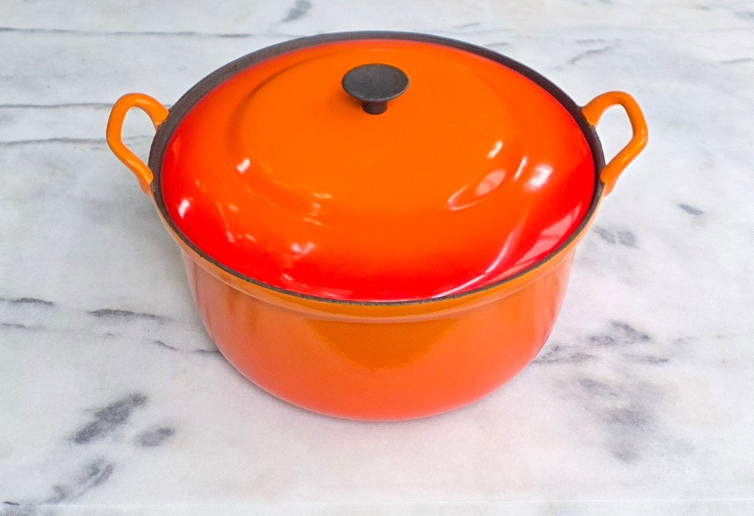 Le Creuset gietijzeren pan, Gebruikt, Le Creuset, Ophalen of Verzenden, Braadpan