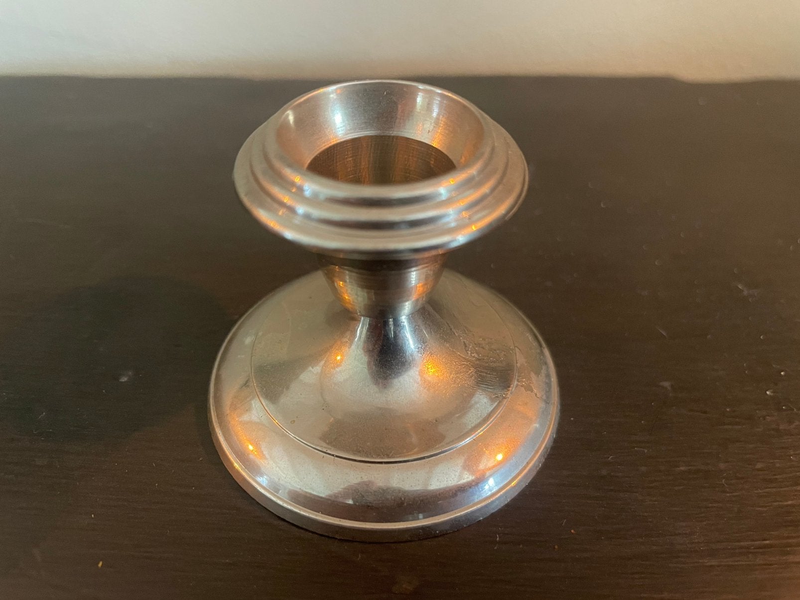 Kandelaar tin vintage - 5 cm hoog - prima staat, Ophalen of Verzenden, Overige materialen