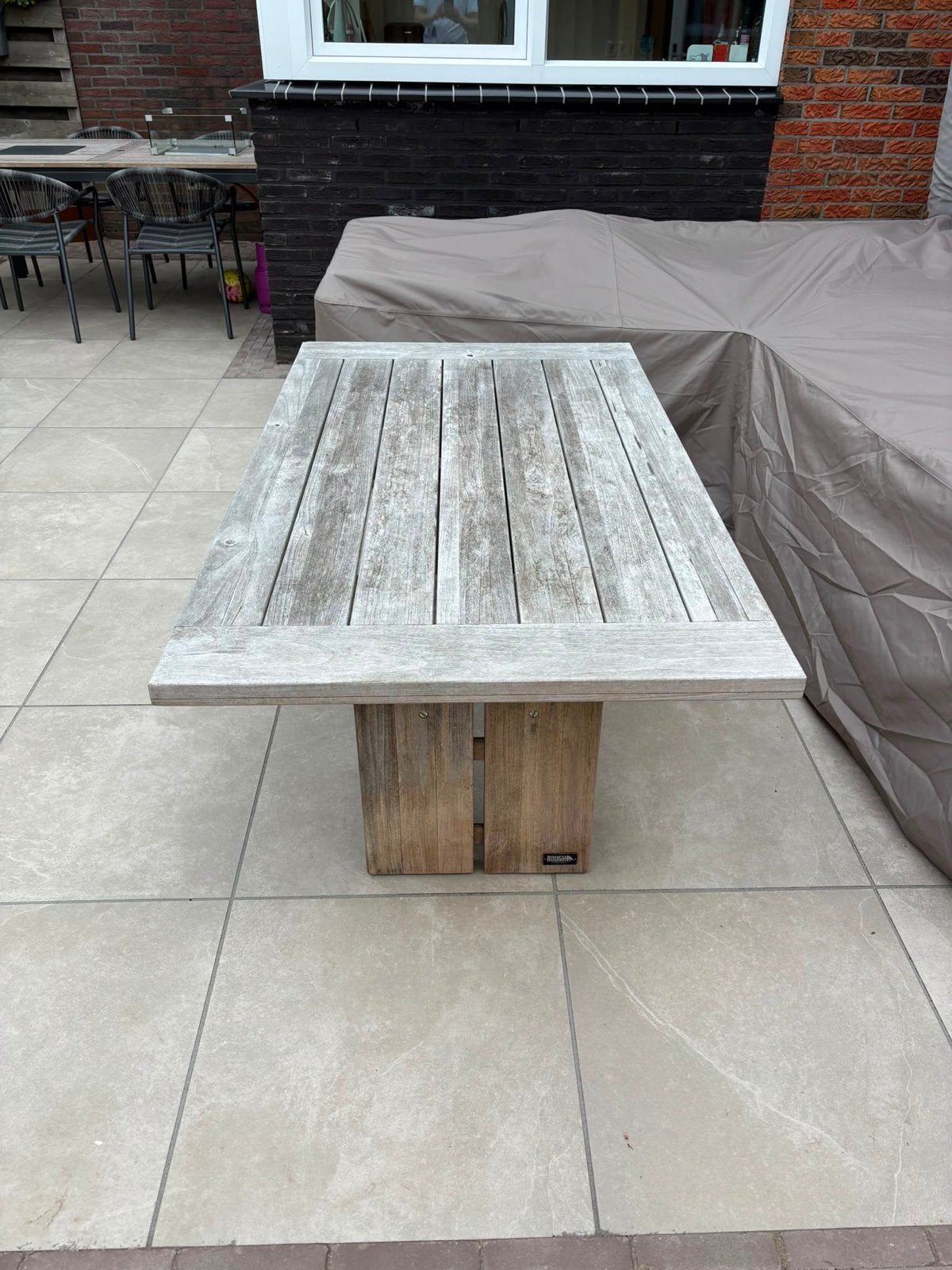 Robuuste Teakhouten Tuintafel - Rough Collection, Ophalen, Rechthoekig, Teakhout