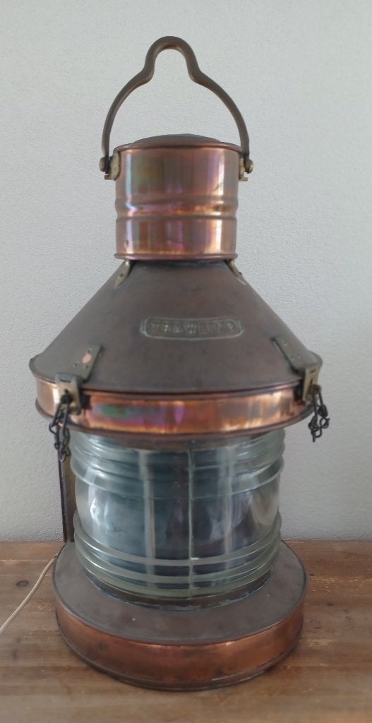 Scheepslamp Trawling– 58 x 32 cm bakboord en stuurboord glas, Ophalen