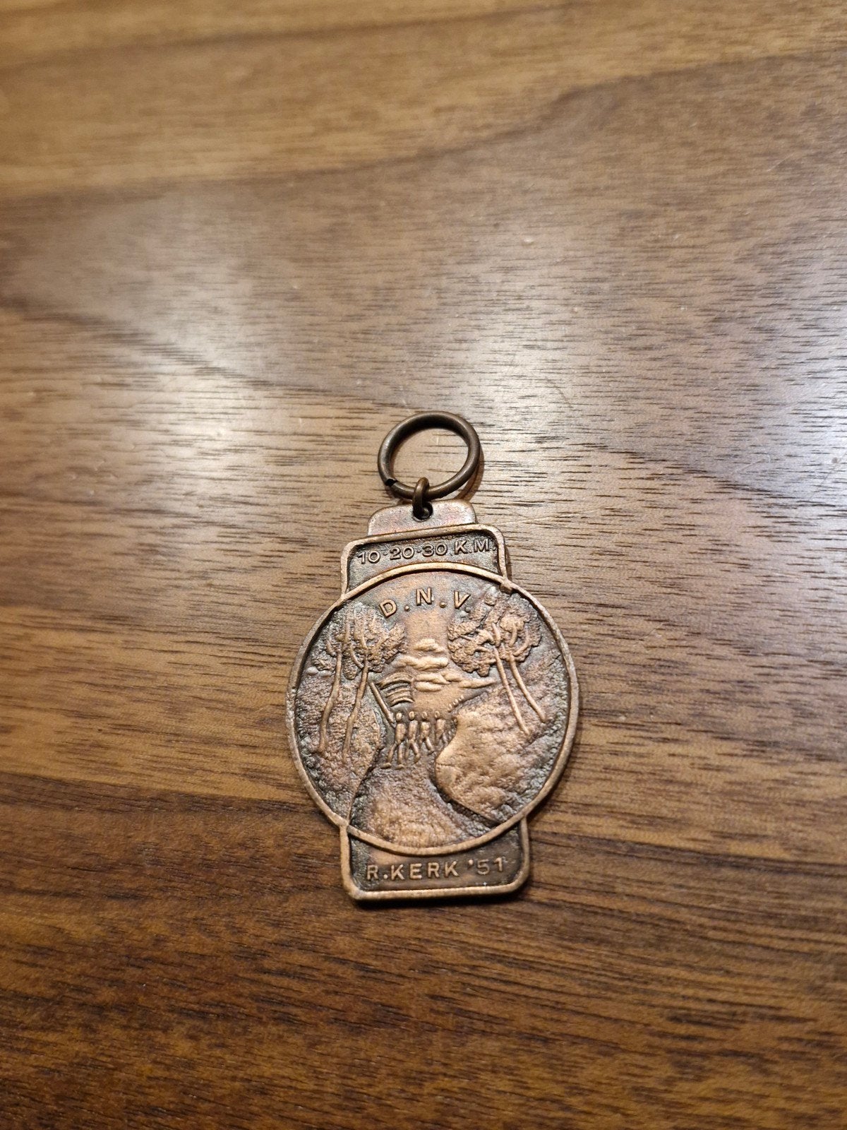 135 Vintage D.N.V. R.Kerk '51 Medaille 10-20-30 KM, Ophalen of Verzenden, Gebruikt