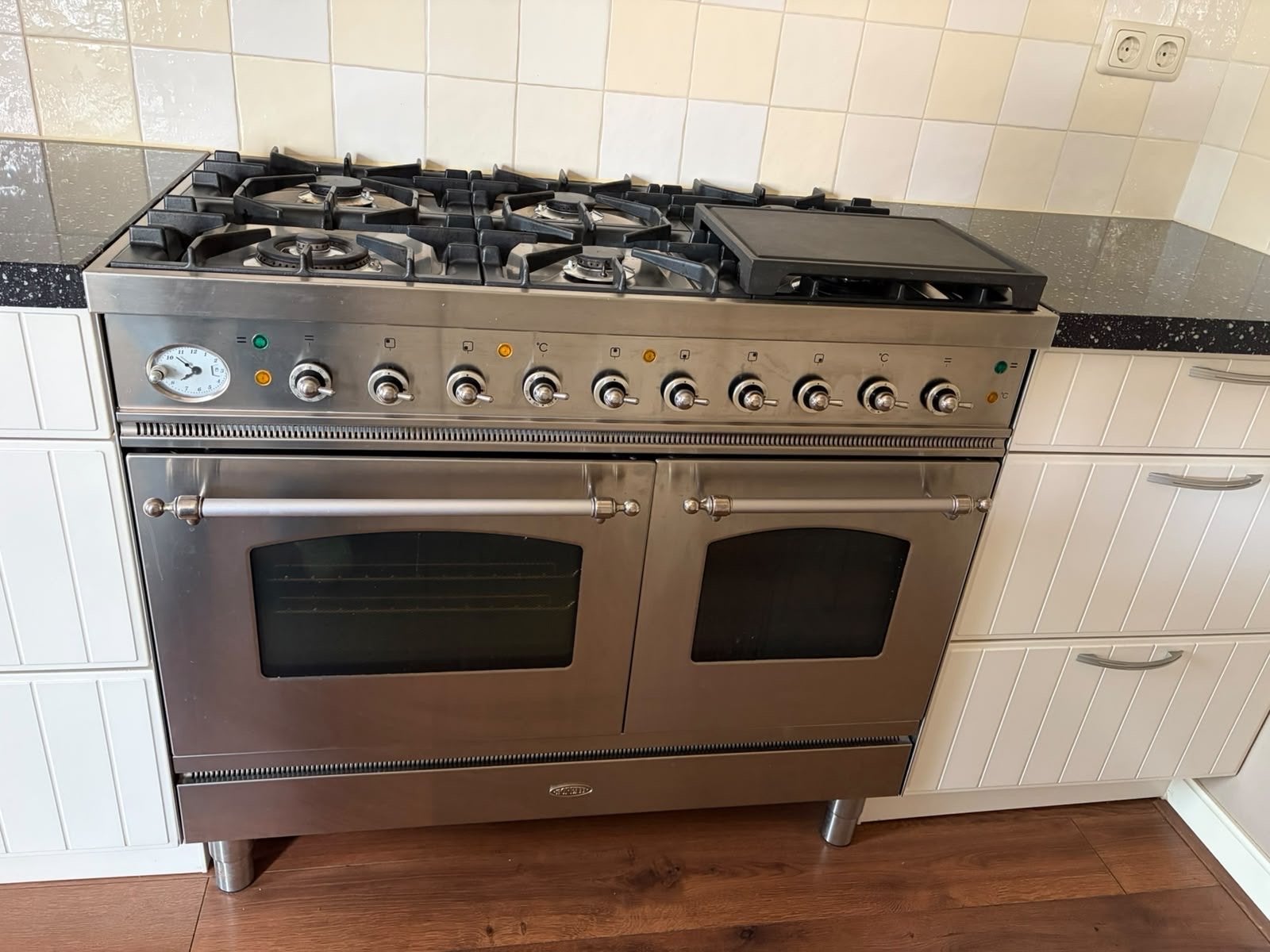 Boretti VFP120IX – 120 cm – 6 pits – Fry-Top – 2 ovens – RVS, Ophalen, Gebruikt, 60 cm of meer, Grill