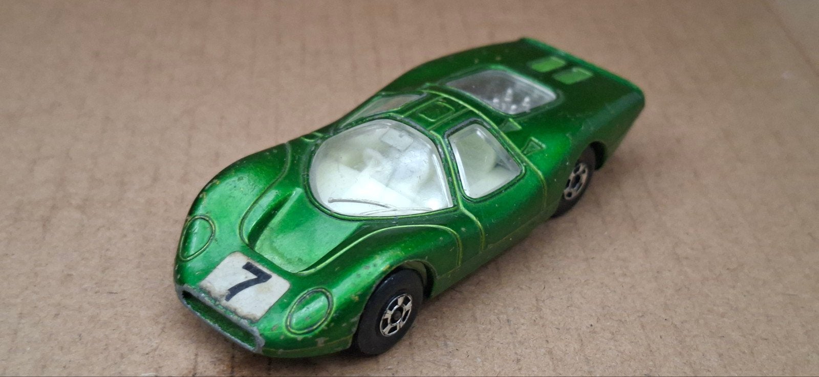 Vintage Matchbox Lesney Superfast Groene Raceauto #7, Ophalen of Verzenden, Gebruikt