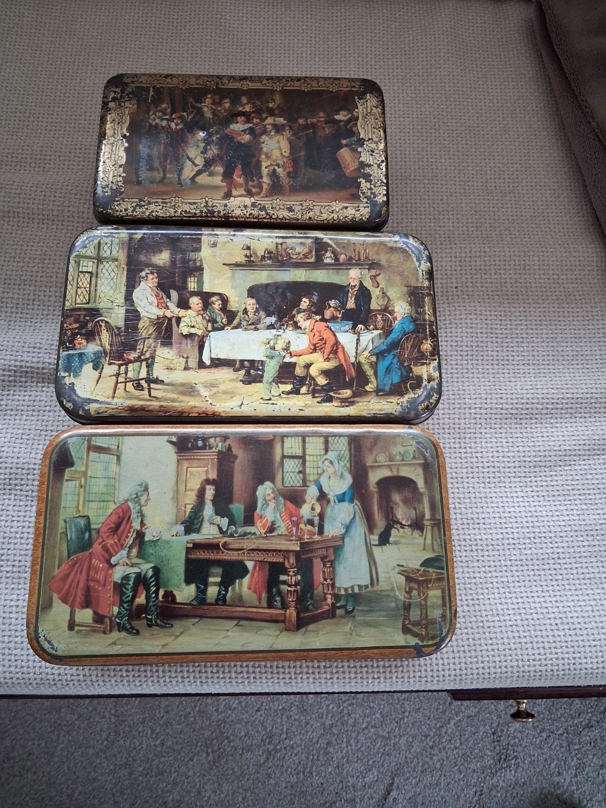 Retro blikken als set van 1950-1970, Verzamelen, Blikken, Ophalen of Verzenden, Gebruikt, Overige