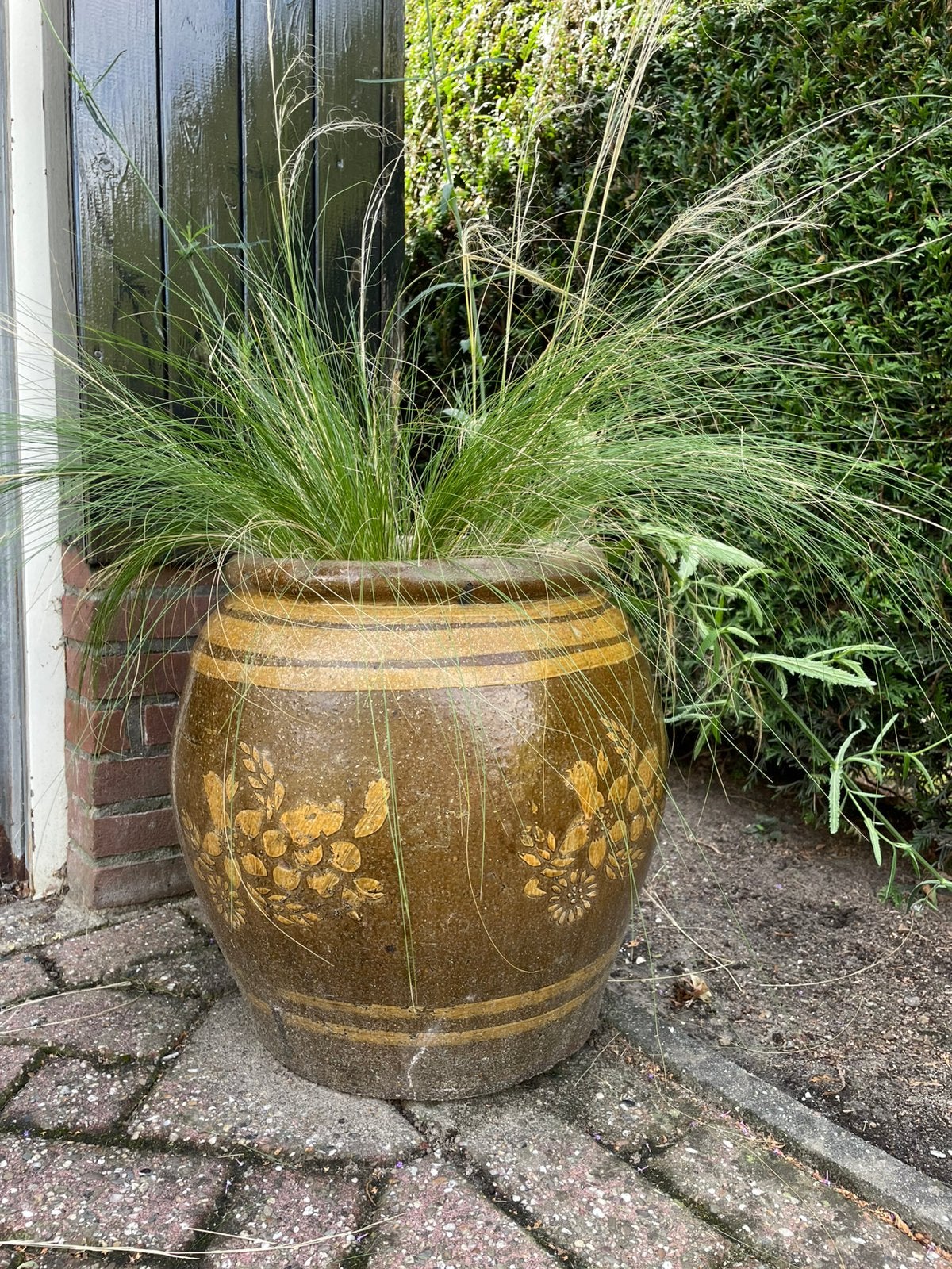 Grote keramieken plantenpot, Tuin en Terras, Gebruikt, Rond, 40 tot 70 cm, Ophalen