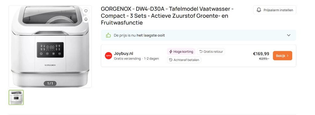 Tafelmodel vaatwasser compact, Witgoed en Apparatuur, Vaatwasmachines, Ophalen, Nieuw, Vrijstaand, Minder dan 45 cm