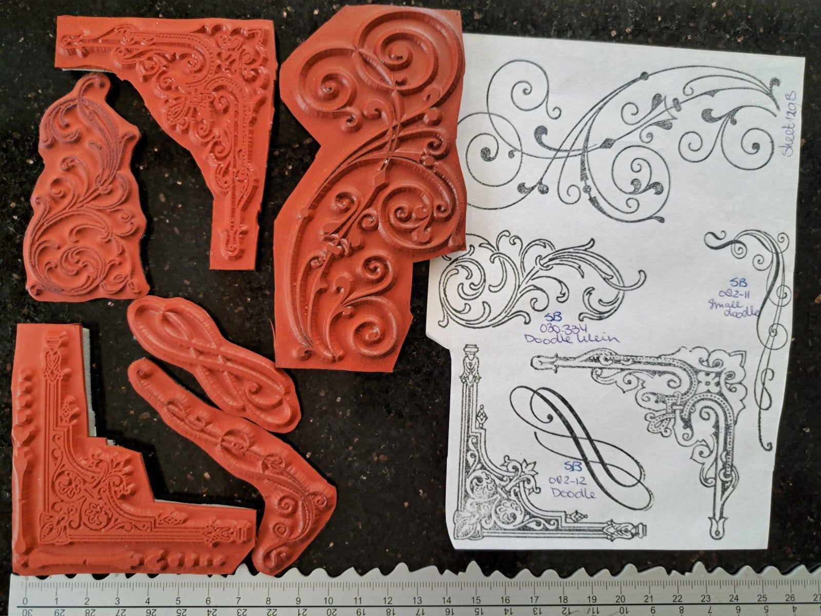 SWIRLS KADERS RUBBER STEMPEL STAMPINBACK KAARTEN JOURNALING, Ophalen of Verzenden, Zo goed als nieuw, EZ-mounted stempel