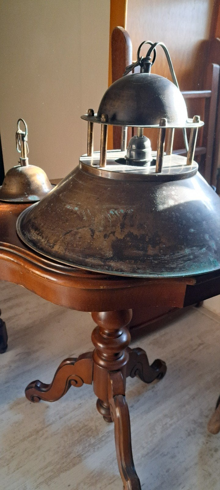Vintage Koperen Hanglamp/ scheepslamp- Industriële Stijl, Ophalen