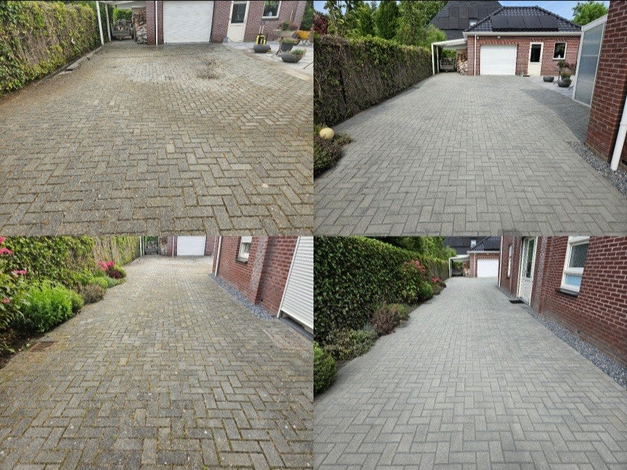Professionele reiniging van opritten en terrassen 🧽🚿