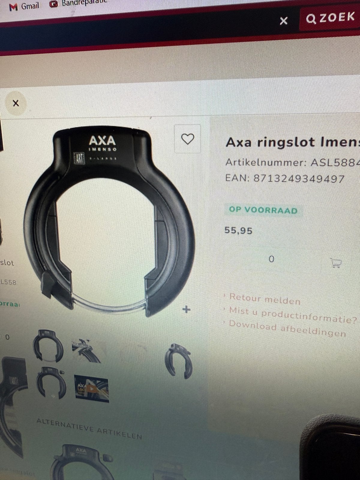 Partij AXA Immenso Ringslot - Nieuwe, Ophalen, Nieuw, Ringslot