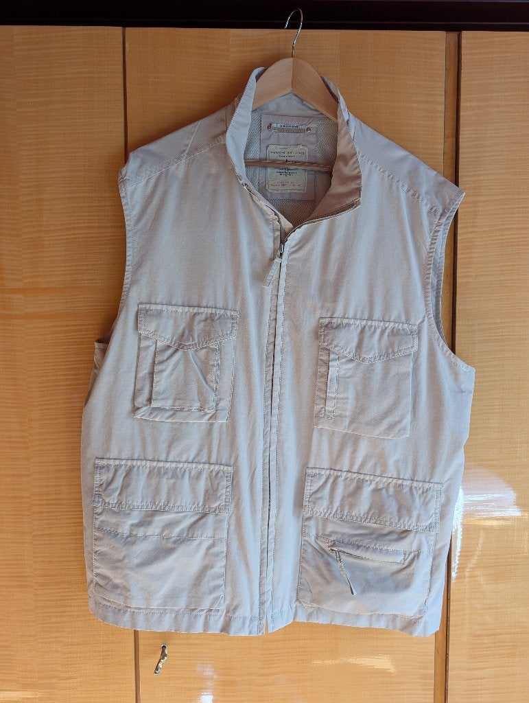 Safari-vest, katoen, Ophalen of Verzenden, Zo goed als nieuw, Overige maten, Beige