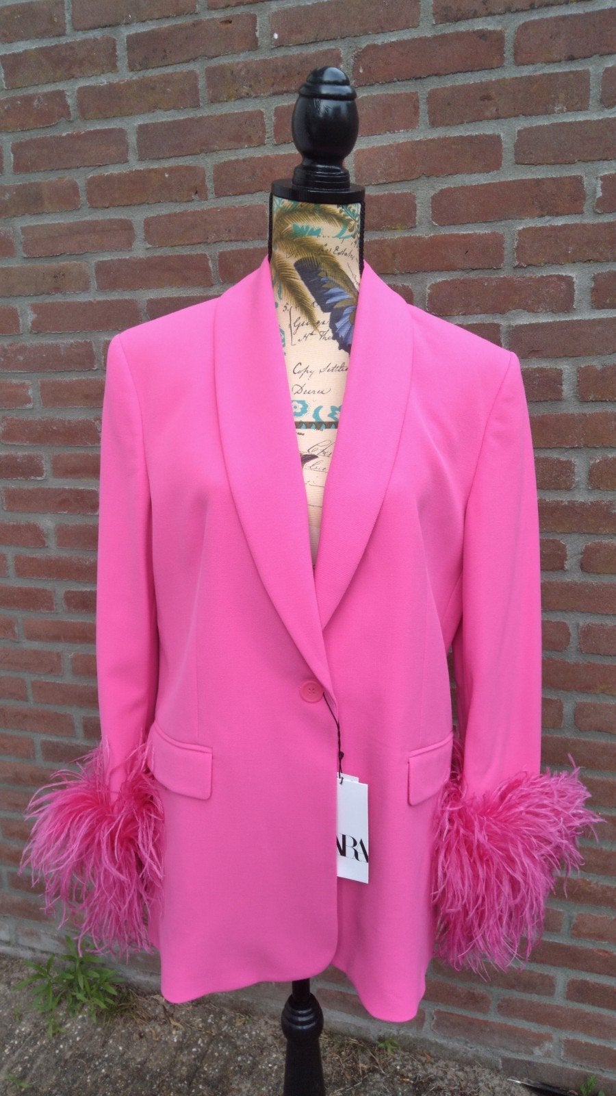 Zara blazer roze met veertjes M, Maat 38/40 (M), Verzenden, Zara, Nieuw