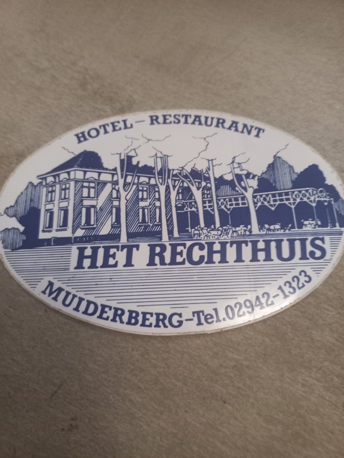 Sticker  Hotel Restaurant Het Rechthuis, Ophalen of Verzenden, Gebruikt