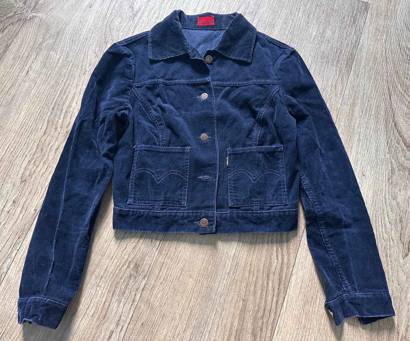 Vintage BIG E miss Levis corduroy jack 60s 70s XS/34, Ophalen of Verzenden, Zo goed als nieuw, Maat 34 (XS) of kleiner, Blauw