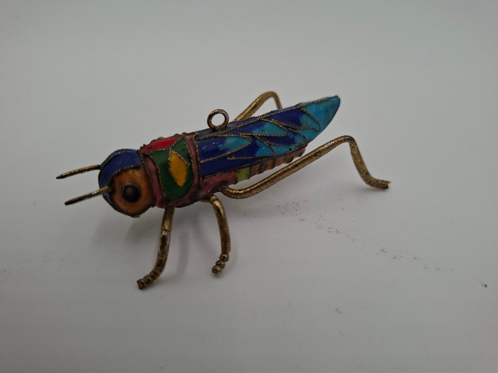 Cloisonné sprinkhaan emaille hanger, Ophalen of Verzenden
