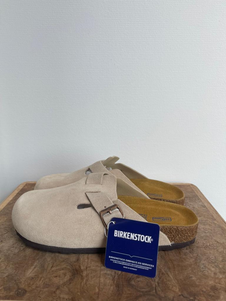 Nieuwe Birkenstock Boston klompen in taupe - Maat 39, Verzenden, Nieuw, Beige, Slippers