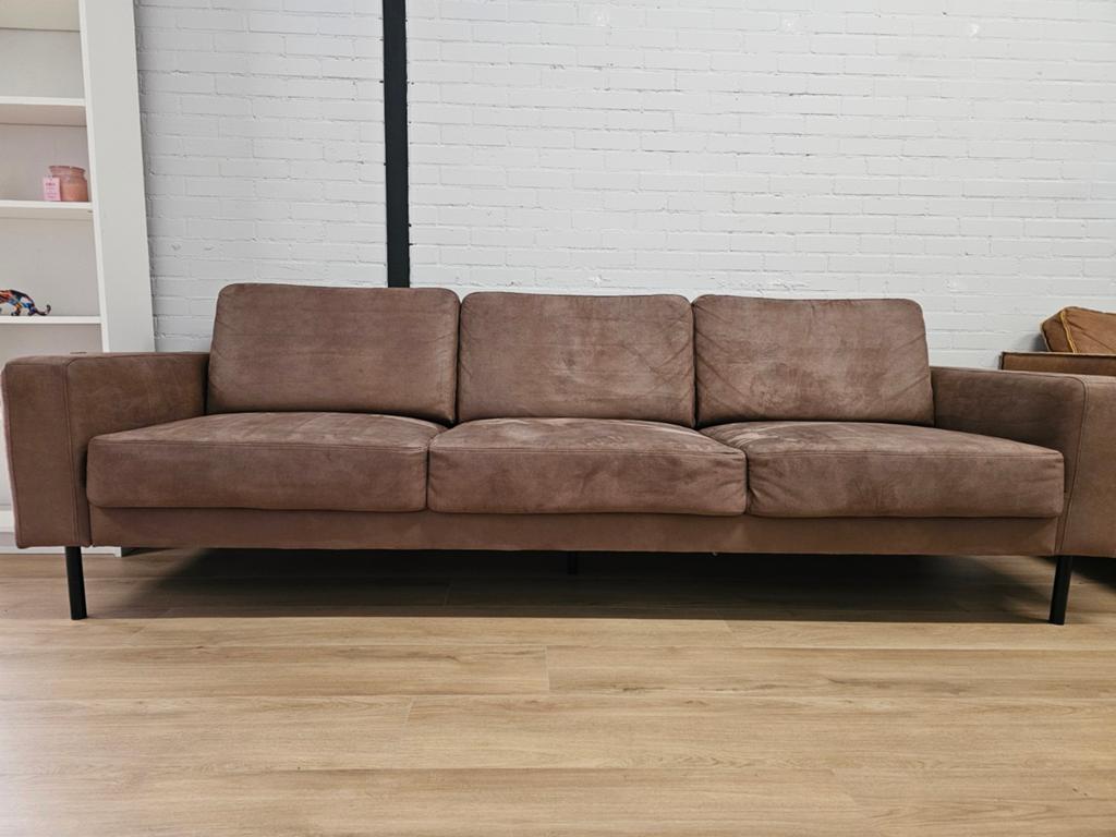 3Zits bank - Microvezel - Taupe, 125 cm of meer, 125 cm of meer, Zo goed als nieuw, Info@homefriesland.nl