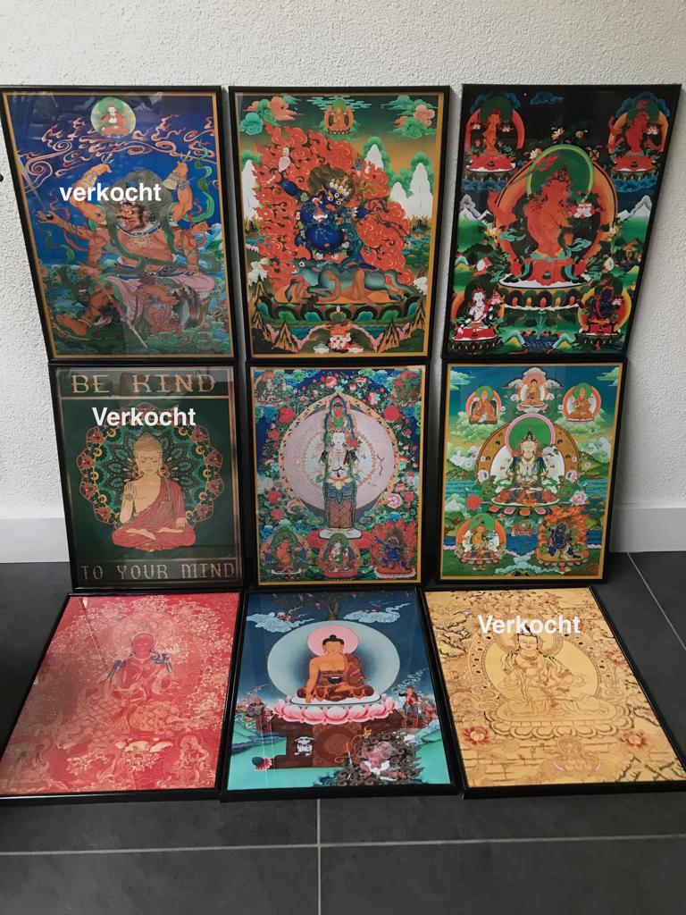 Tibetaanse Thangka poster lijst Boeddha Tibet, Nieuw, Ophalen of Verzenden, https://verburgtvintage.nl/#contact, Schipluidenlaan 20 5035KJ Tilburg