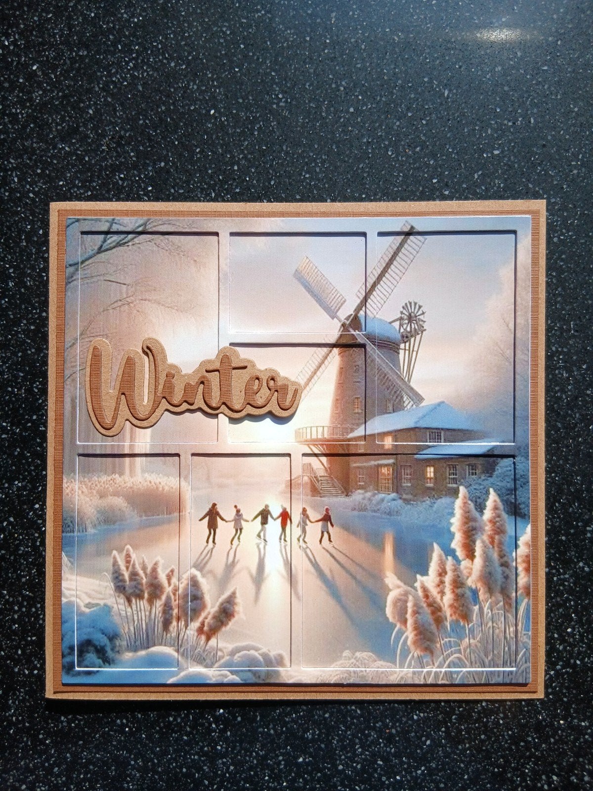 kaart winter natuur schaatsen molen 259 = 1,75, Ophalen of Verzenden, Zo goed als nieuw, Kerst