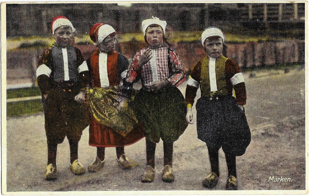 Marken, meisjes, klederdracht, kinderen, Verzenden, 1920 tot 1940, Ongelopen, Noord-Holland