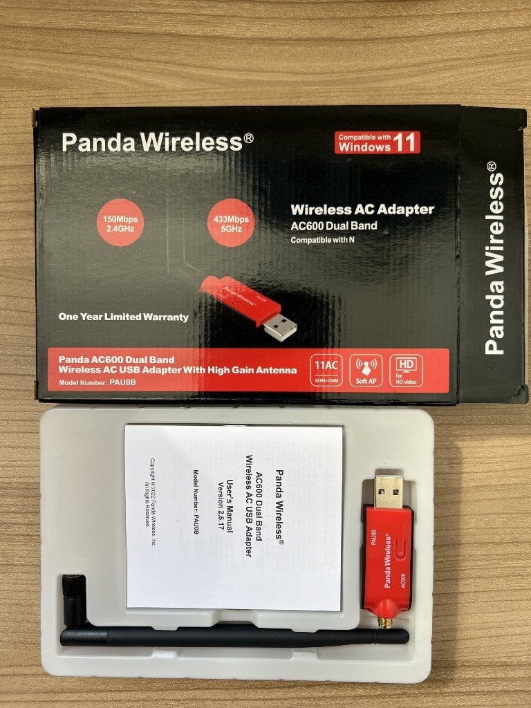 Panda Wireless PAU0B AC600 Dual Band USB WiFi, Computers en Software, Ophalen of Verzenden, Nieuw, Extern, Panda