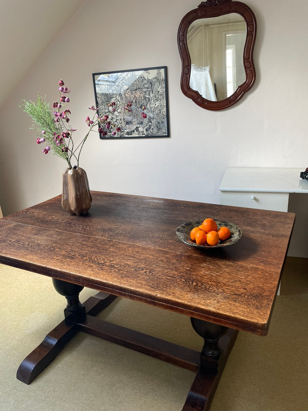 Antieke Boeren bolpoot tafel, Ophalen of Verzenden