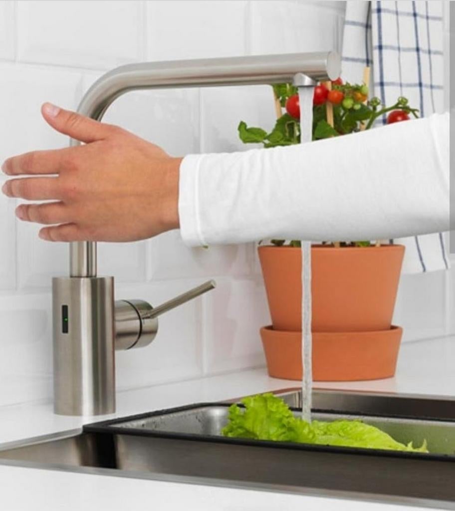 Keukenkraan met sensor Tamnären Ikea, roestvrij, staalkleur, Ophalen of Verzenden, Nieuw