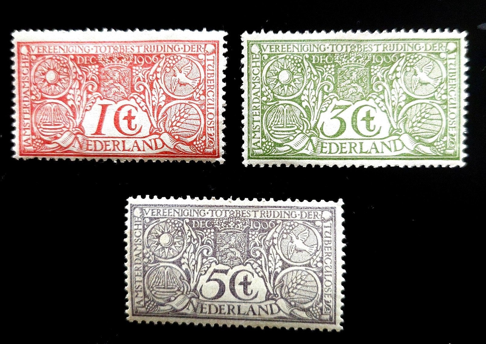 Postzegels Nederland 1906 ongebruikt en postfris., Ophalen of Verzenden, T/m 1940, Postfris