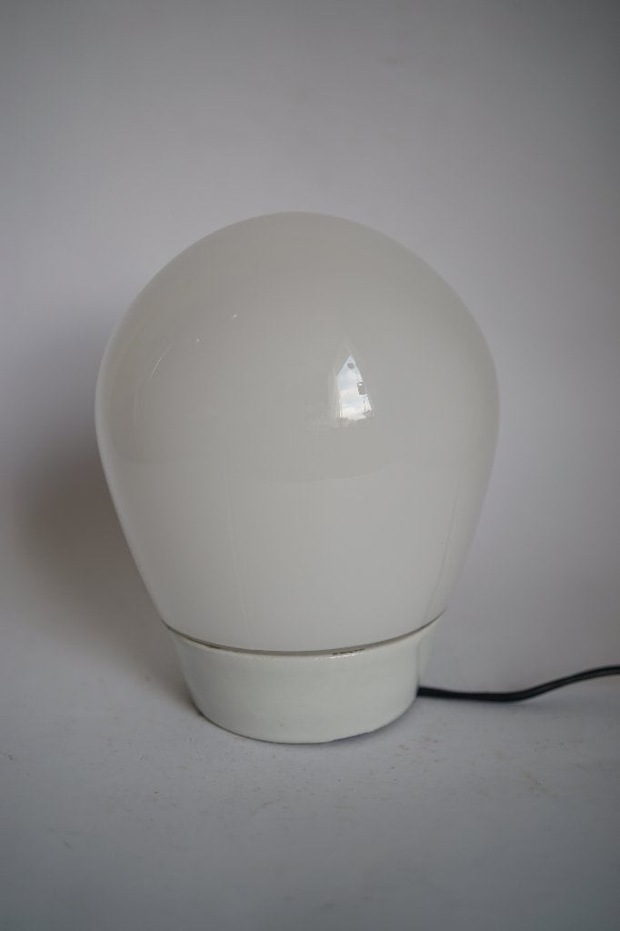 vintage plafondlamp porselein melkglas ljs 6001 wagenfeld, Ophalen, Gebruikt, Design, E27 (groot)