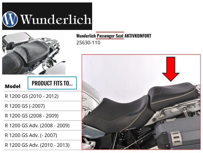 Wunderlich comfort DUO-passagierszadel BMW R 1200 GS / GSA, Ophalen of Verzenden, Gebruikt