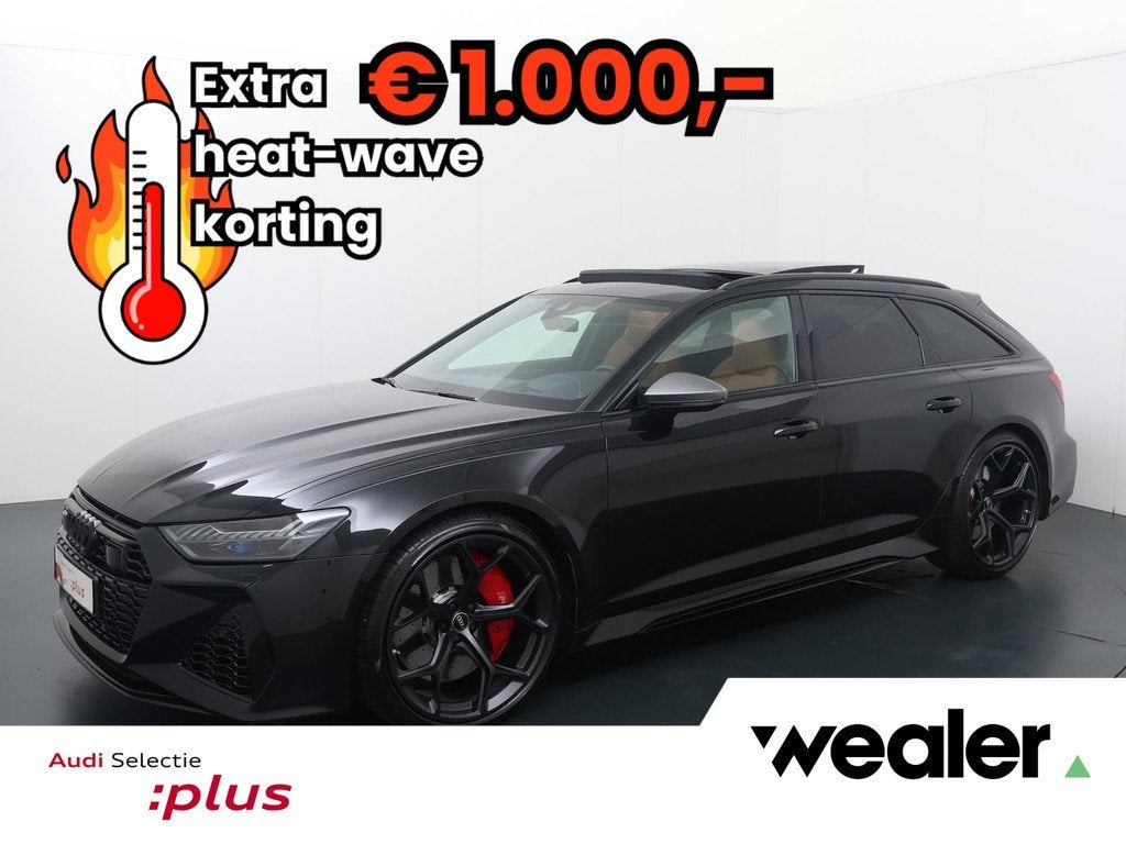 Audi RS 6 Avant 4.0 TFSI Quattro performance | 630 PK | Trek, Gebruikt, Met garantie (alle), 2065 kg, Leder