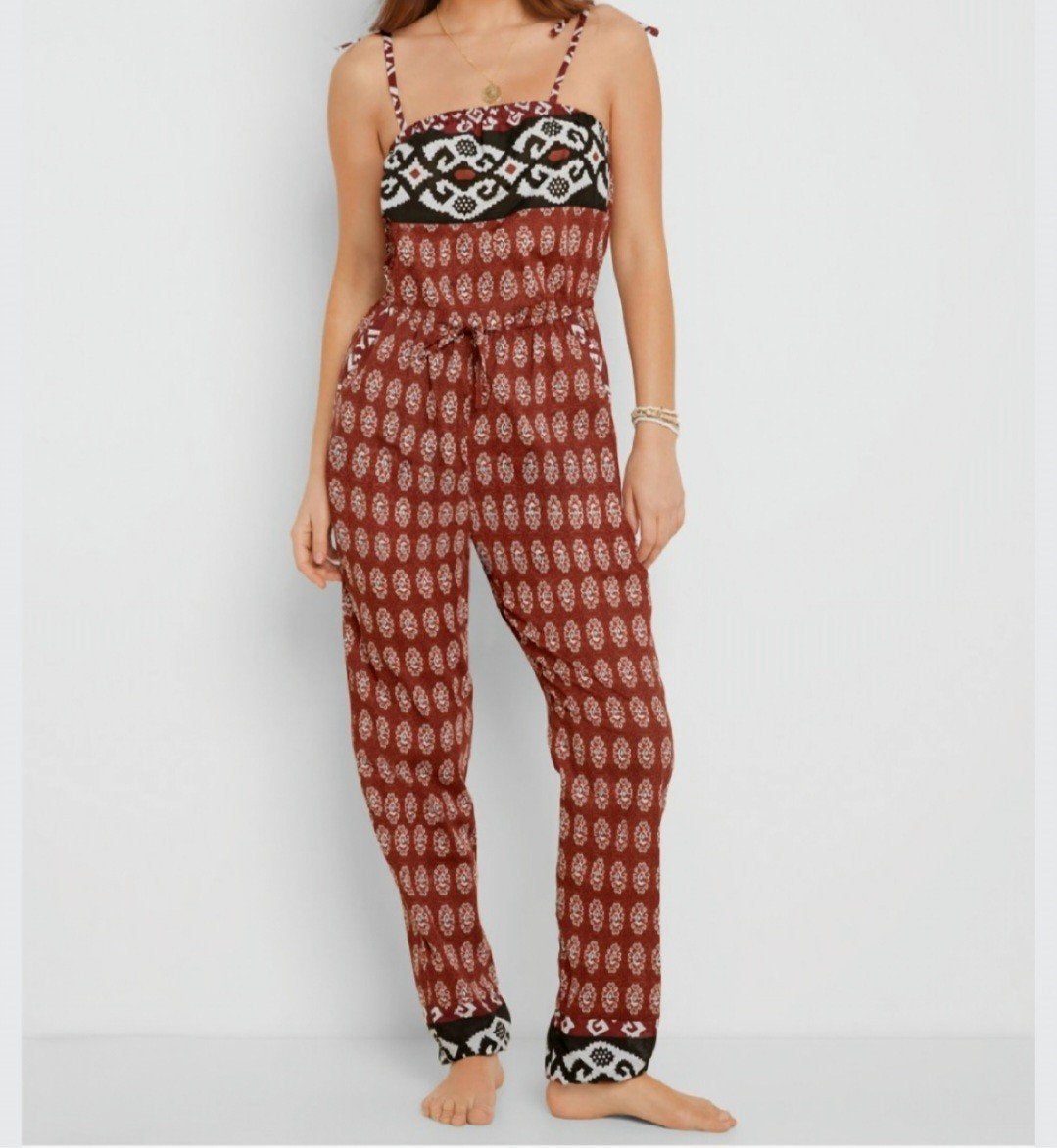 Boho jumpsuit  - maat 36 - zo goed als nieuw, Kleding | Dames, Jumpsuits, Zo goed als nieuw, Maat 36 (S), Bruin, Verzenden
