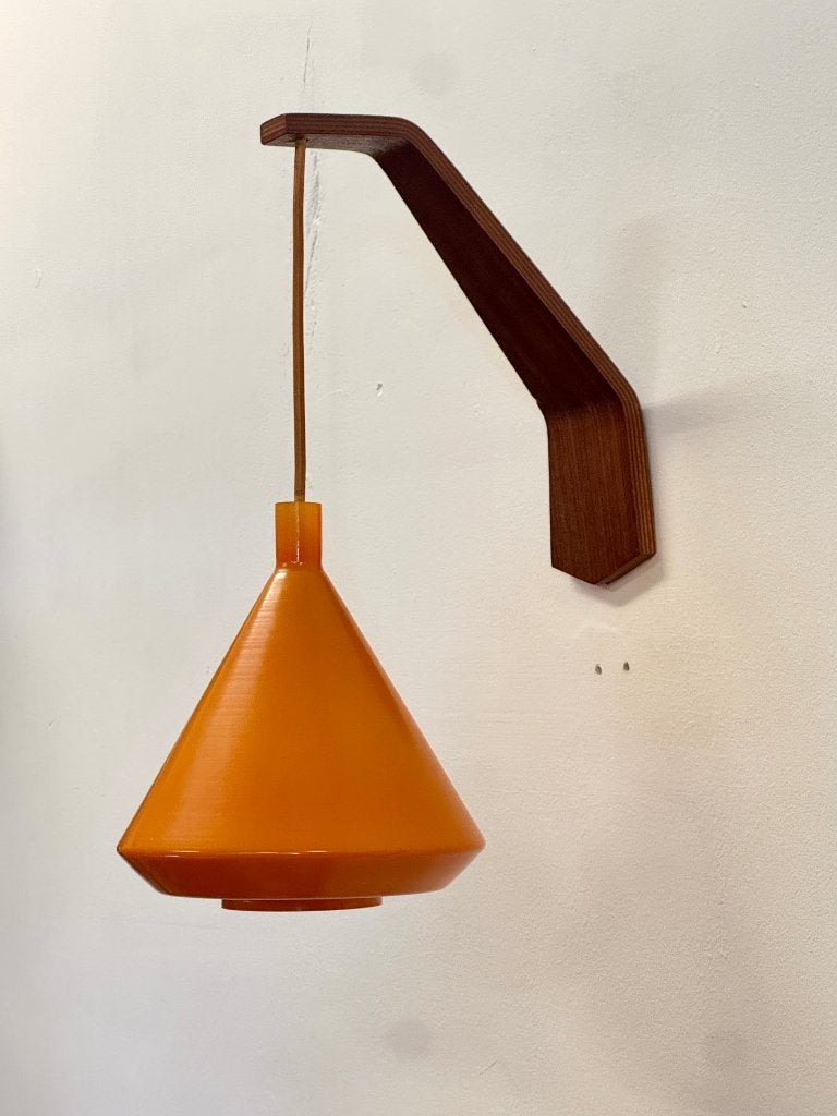 Philips NX118 wandlamp - Oranje glas - Jaren '50, Gebruikt, Philips, Oranje, Onbekend