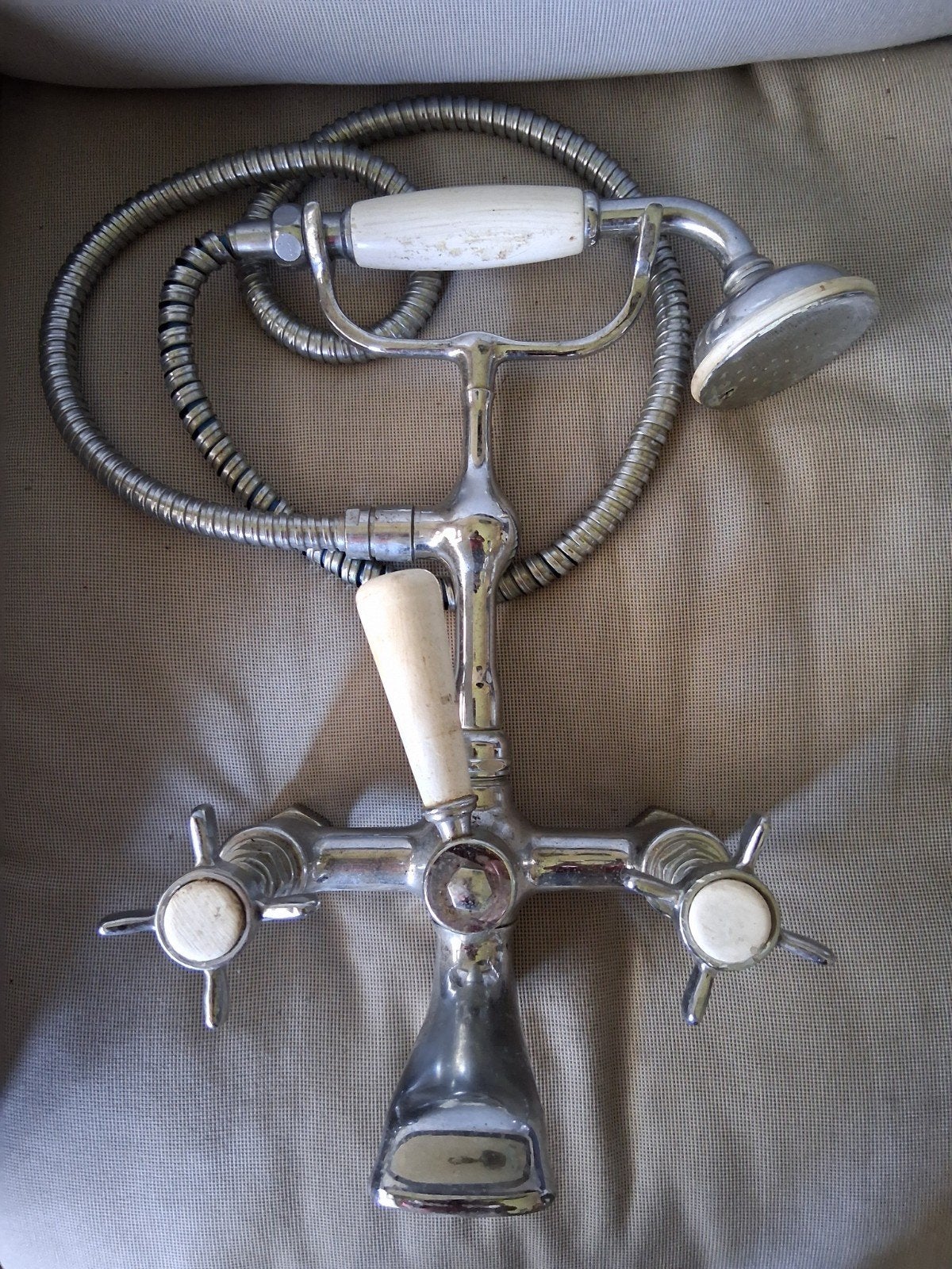Prachtige nostalgische oude badkraan met handdouche, Doe-het-zelf en Verbouw, Sanitair, Ophalen of Verzenden
