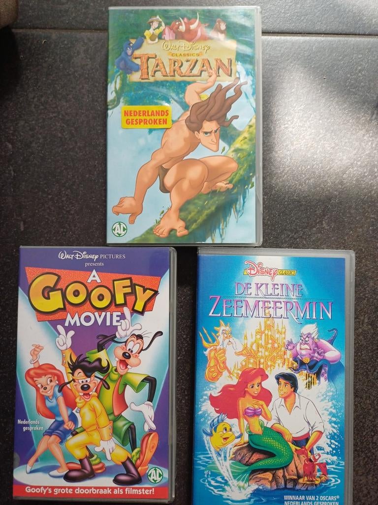 Disney Classics VHS: Tarzan, Goofy Movie, Kleine Zeemeermin, Alle leeftijden, Ophalen of Verzenden, Gebruikt, Actie en Avontuur