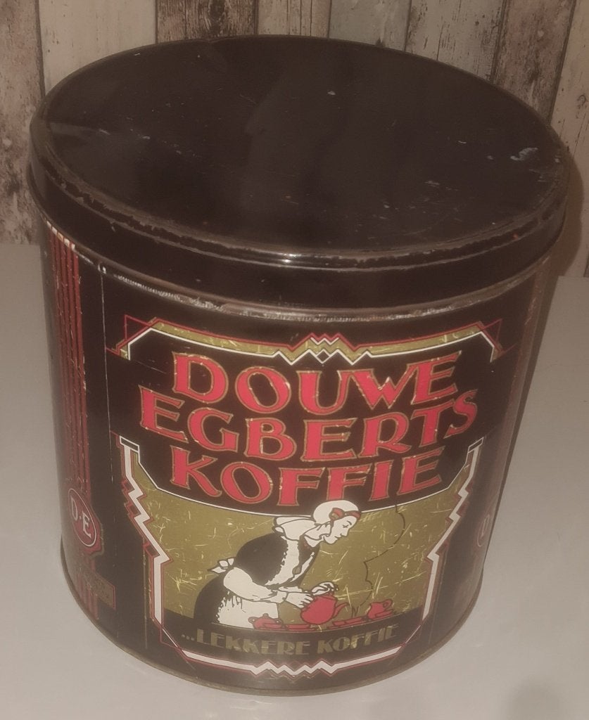 Groot Vintage Douwe Egberts Koffieblik – XL Winkelblik, Verzamelen, Ophalen, Gebruikt, Koffie, Douwe Egberts