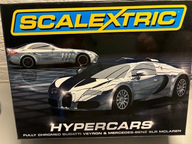 SCALEXTRIC HYPERCARS BUGATTI VEYRON MERCEDES SLR MCLAREN, Overige merken, Racebaan, Ophalen of Verzenden, Zo goed als nieuw