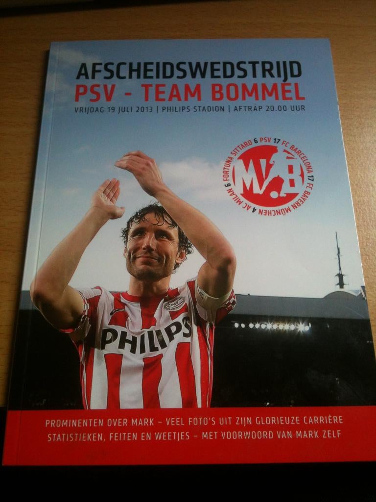 Programma afscheidswedstrijd Mark van Bommel, Ophalen of Verzenden, Gebruikt, PSV, Overige typen