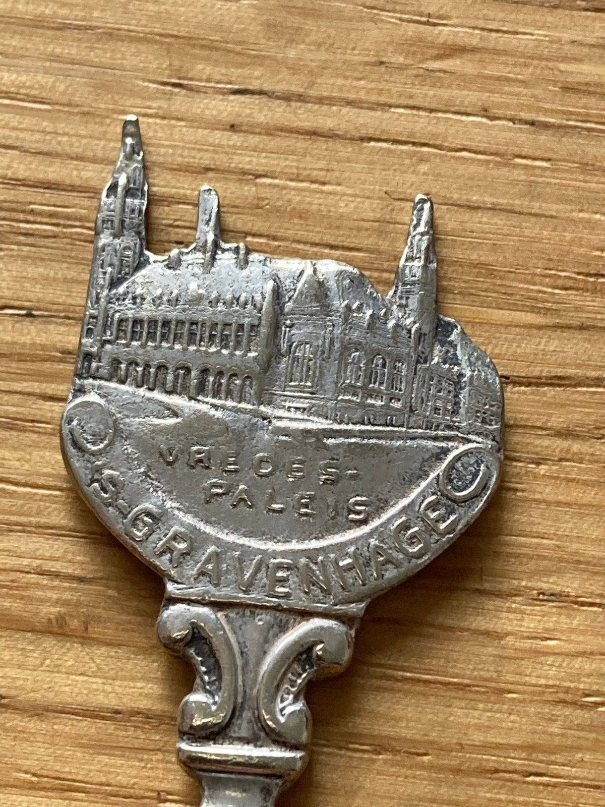 Antieke zilveren lepel Vredespaleis Den Haag, Antiek en Kunst, Antiek | Bestek, Ophalen of Verzenden
