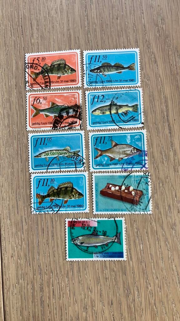Visakte zegels fiscaal 9 verschillende, Postzegels en Munten, Postzegels | Nederland, Ophalen of Verzenden, Na 1940, Gestempeld