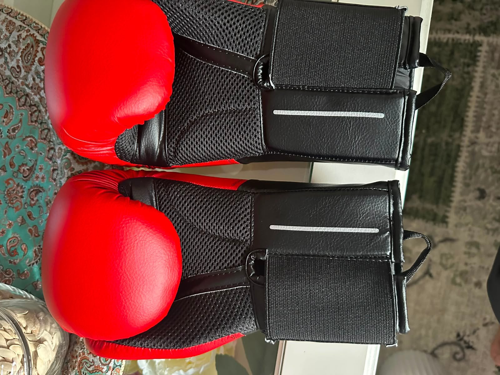 Bokshandschoenen - Rood/Zwart, Ophalen of Verzenden, Zo goed als nieuw, Bokshandschoenen