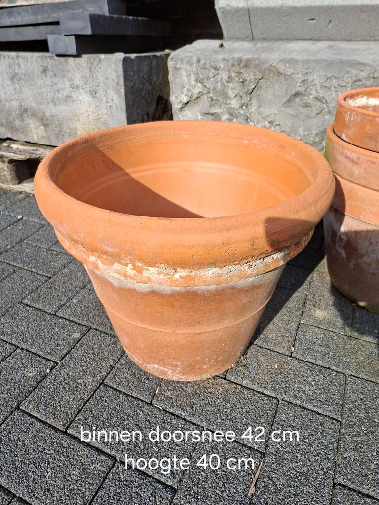 Diverse Orginele Terra Cotta bloempotten, Tuin en Terras, Bloempotten, Ophalen, Steen, Gebruikt, Rond