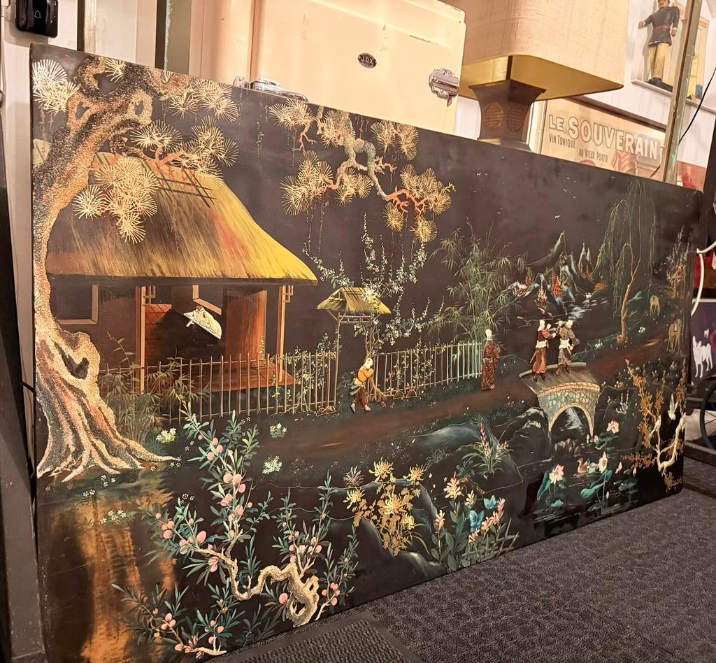 XL Vintage Aziatisch Kunstwerk/ Vietnamees Wandpaneel, Antiek en Kunst, Ophalen