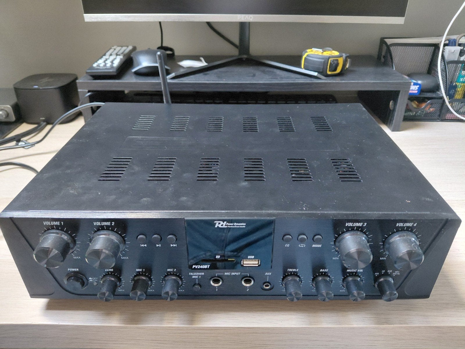 Power Dynamics PV240BT Versterker met Bluetooth en USB, Overige systemen, Zo goed als nieuw, 60 tot 120 watt, Ophalen