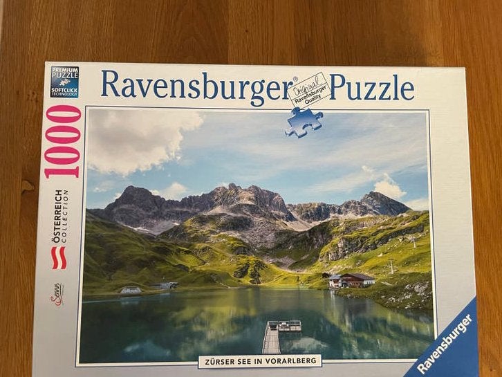 Ravensburger Legpuzzel 1000 stukjes - Zürser See Vorarlberg, Ophalen, 500 t/m 1500 stukjes, Zo goed als nieuw, Legpuzzel