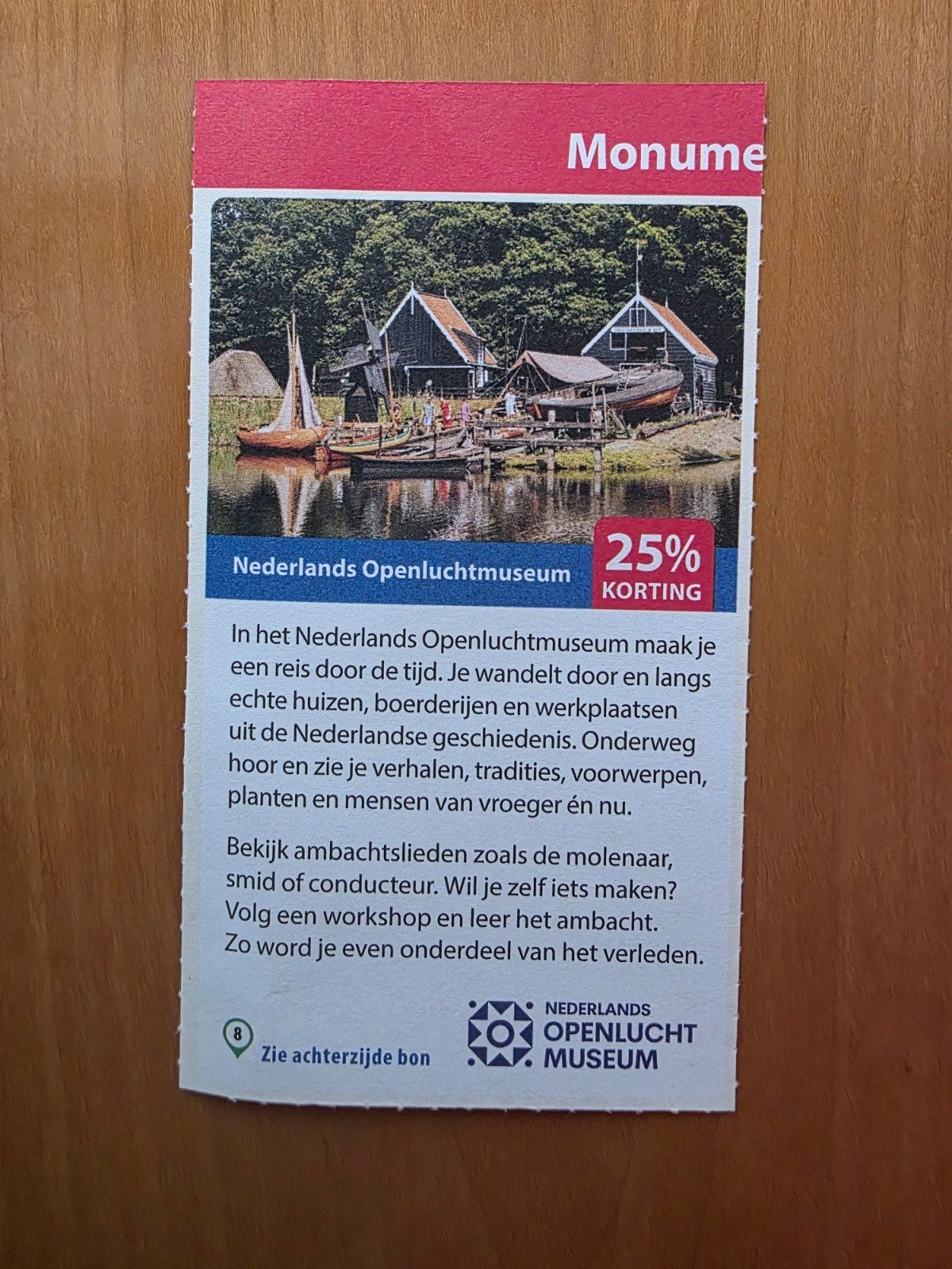 Nederlands Openluchtmuseum 25% korting maximaal 5 personen, Drie personen of meer, Kortingskaart