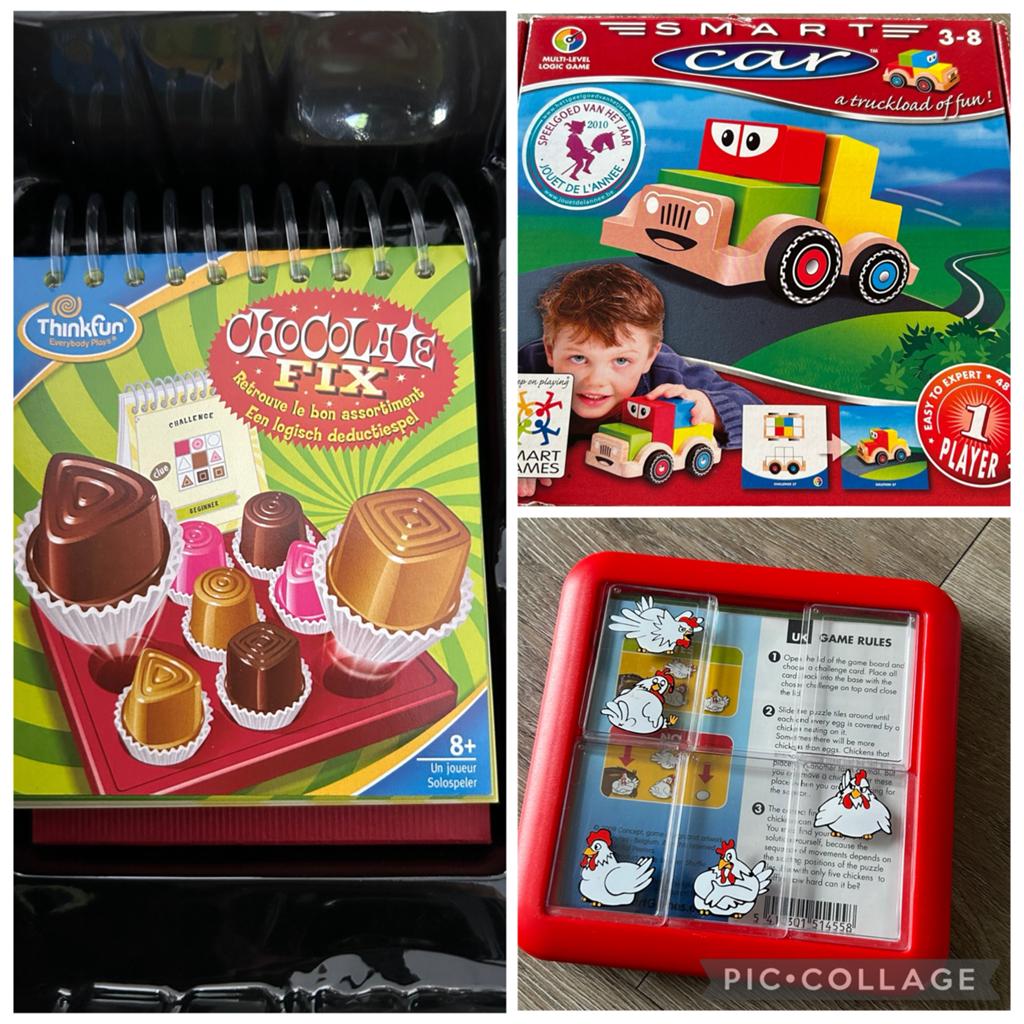 3 leuke SmartGames: Smart Car en Chicken Shuffle Jr., Ophalen of Verzenden, Gebruikt, Puzzelen